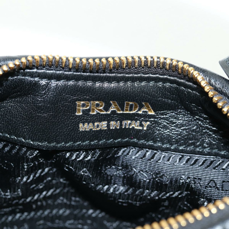 【日本直送】PRADA 手提包 皮革 兩用 黑色 金色 正品 128189SAM-23