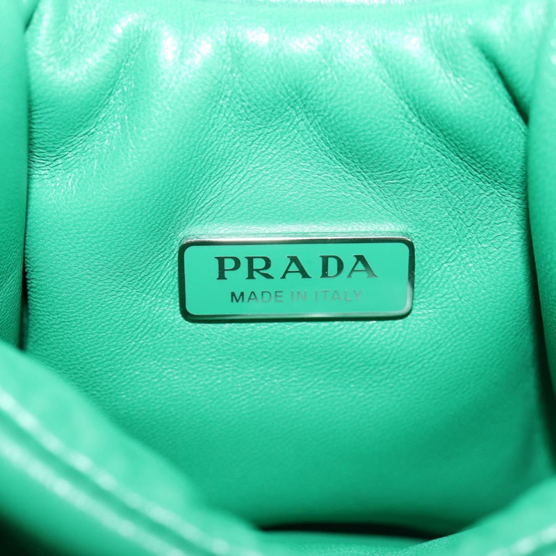 【日本直送】PRADA 手提包 皮革 兩用 綠色 銀色 正品 136732SAM-21