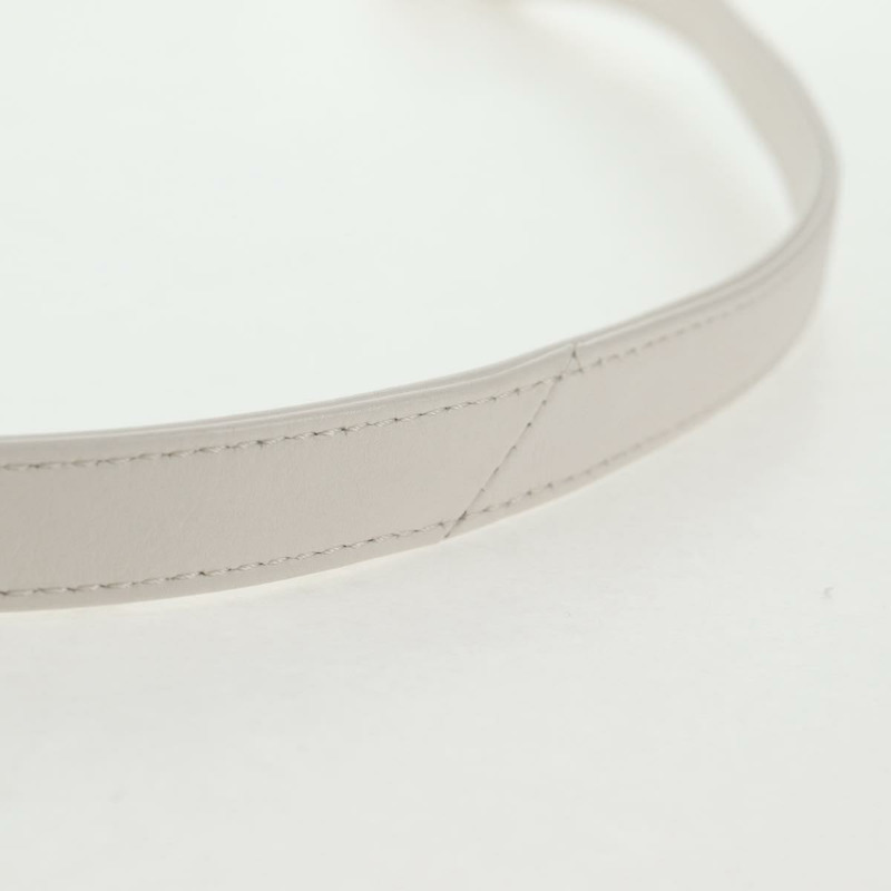 【日本直送】香奈兒鏈絎縫單肩包，羊皮材質，白色金色雙C標誌，正品編號140124SAM-13