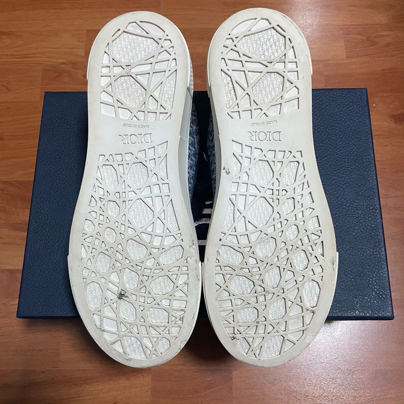 Dior迪奧b33厚底板鞋 時尚CD滿印款 藍白色 44碼-8