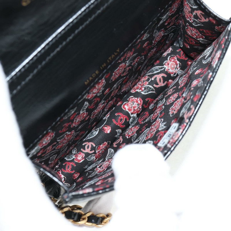 【日本直送】香奈兒 (CHANEL) Matelasse Chain 迷你單肩包，小牛皮材質，黑色，金色雙C標誌，正品編號 142563SAM-9