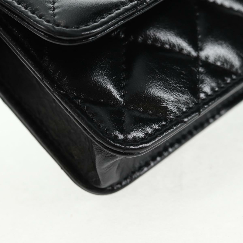 【日本直送】香奈兒 (CHANEL) Matelasse Chain 迷你單肩包，小牛皮材質，黑色，金色雙C標誌，正品編號 142563SAM-14