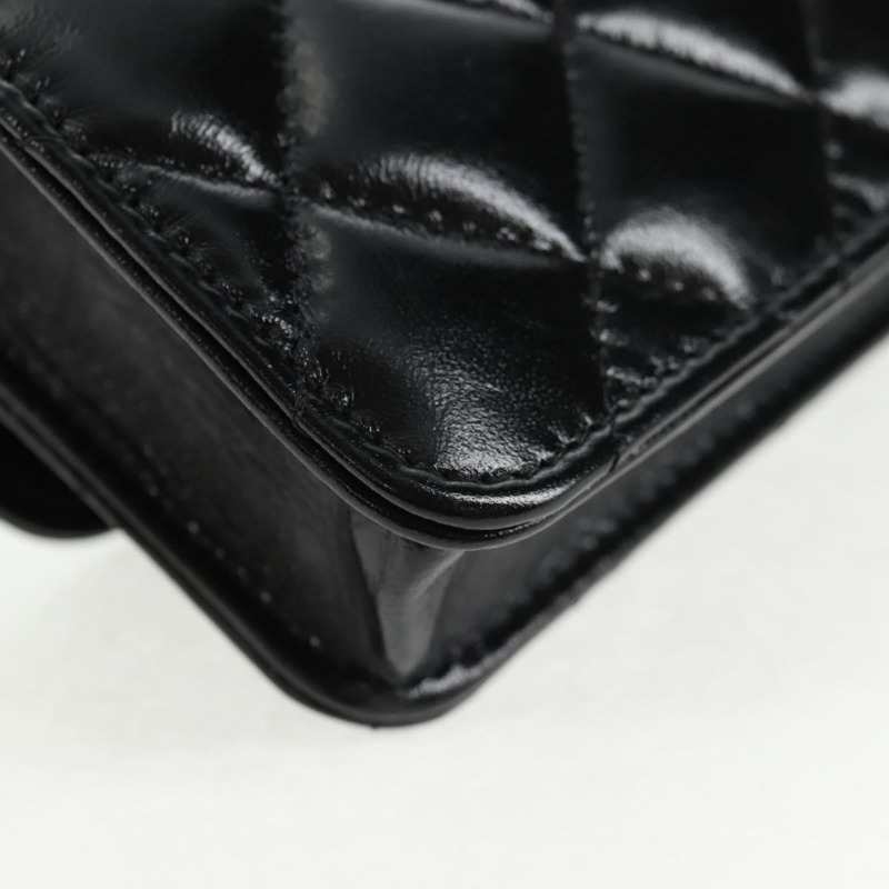 【日本直送】香奈兒 (CHANEL) Matelasse Chain 迷你單肩包，小牛皮材質，黑色，金色雙C標誌，正品編號 142563SAM-16