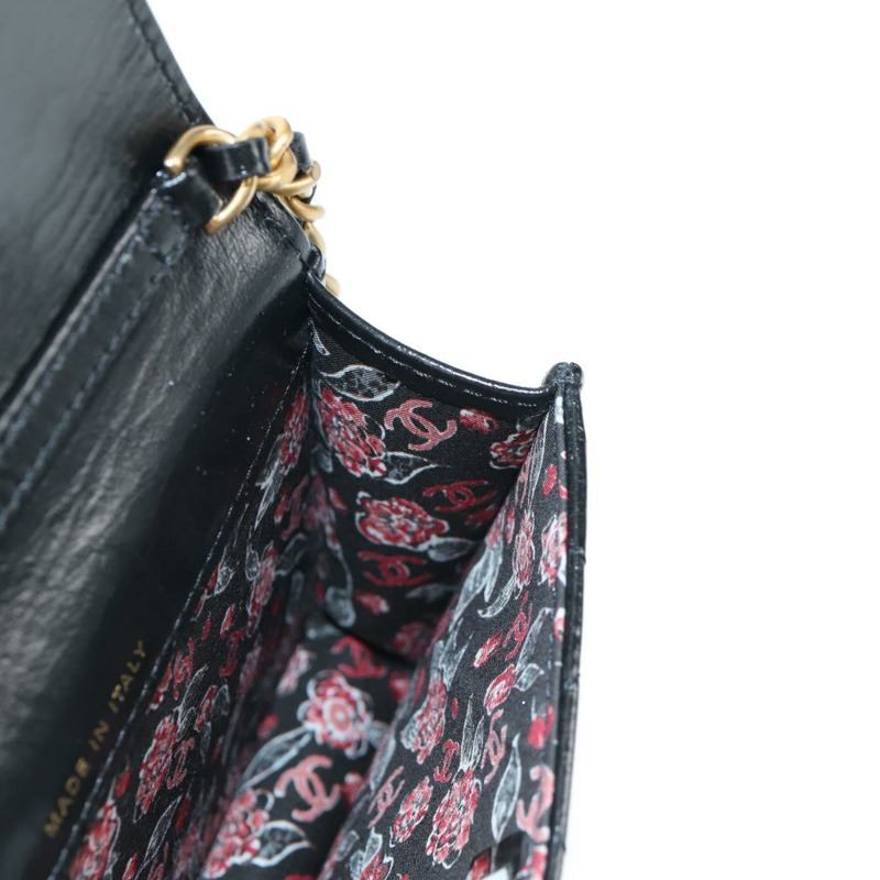 【日本直送】香奈兒 (CHANEL) Matelasse Chain 迷你單肩包，小牛皮材質，黑色，金色雙C標誌，正品編號 142563SAM-20