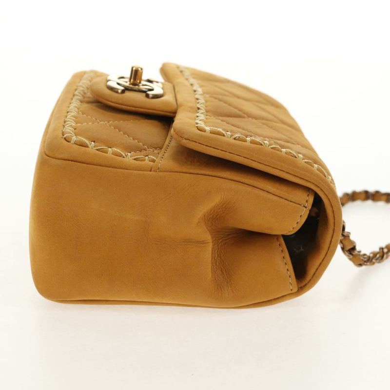 【日本直送】香奈兒鏈條肩背包，麂皮材質，金色，CC標誌，正品編號145362SAM-3