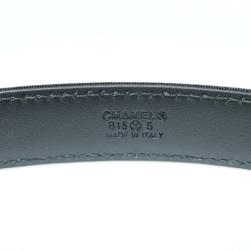 【日本直送】香奈兒 (CHANEL) 皮革腰帶，黑色，35.8 英寸，CC 標誌，貨號 144605SAM-10