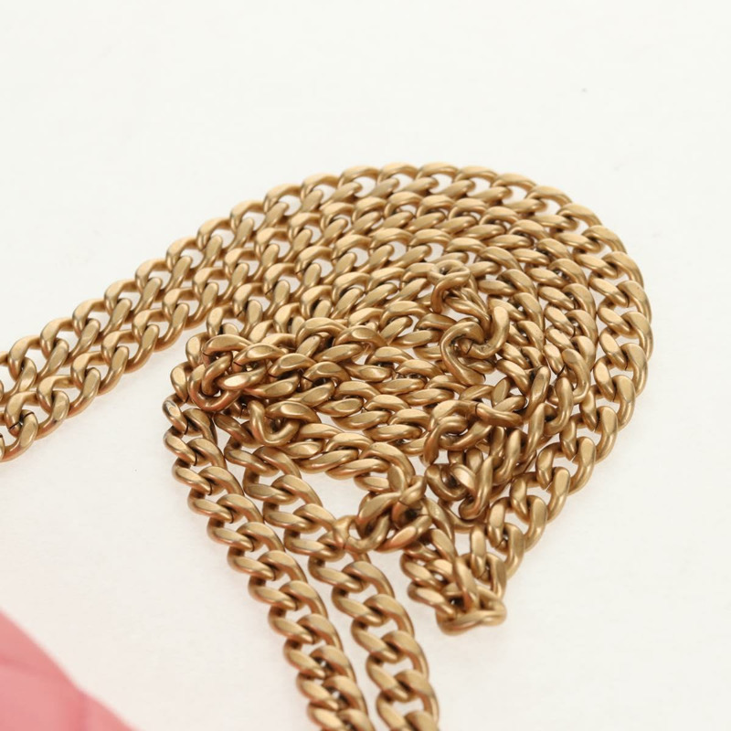 【日本直送】香奈兒 (CHANEL) 迷你絎縫 17 單翻蓋鏈條羊皮粉紅色 AS3114 CC Auth 144652SAM-14