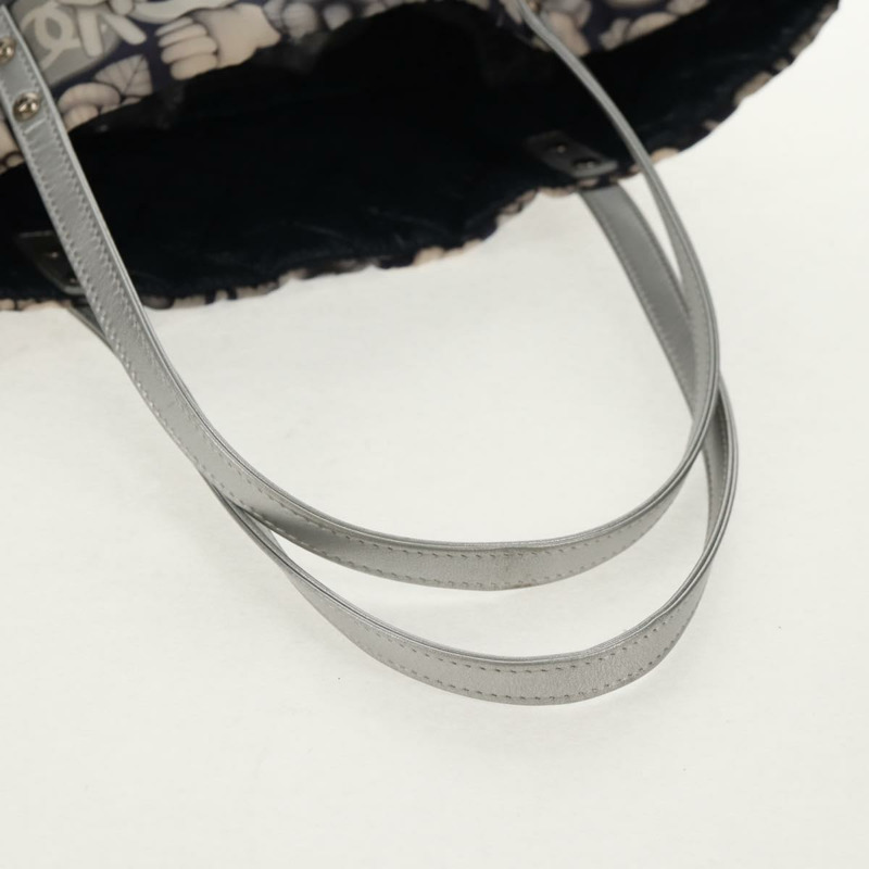 【日本直送】香奈兒 COCO 標誌手提包 尼龍 海軍藍 灰色 CC 正品 145888V-6