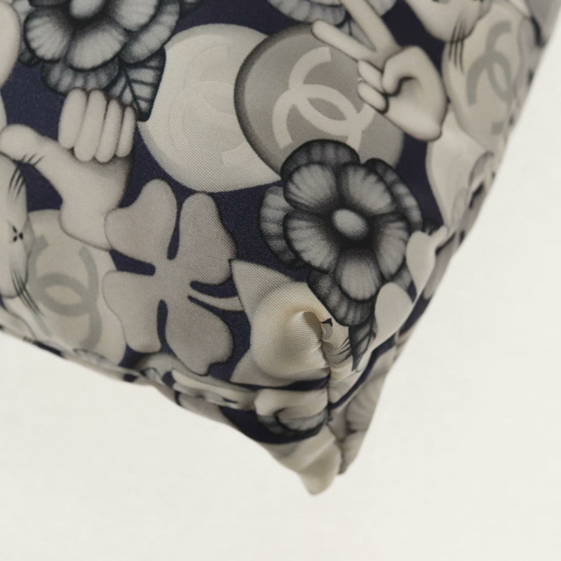 【日本直送】香奈兒 COCO 標誌手提包 尼龍 海軍藍 灰色 CC 正品 145888V-16