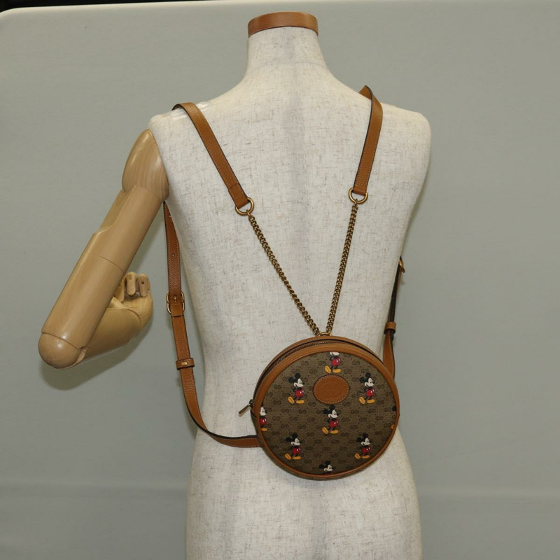 【日本直送】GUCCI Micro GG Supreme Disney迷你雙肩包 PVC 米色 603730 正品 146074SM-26
