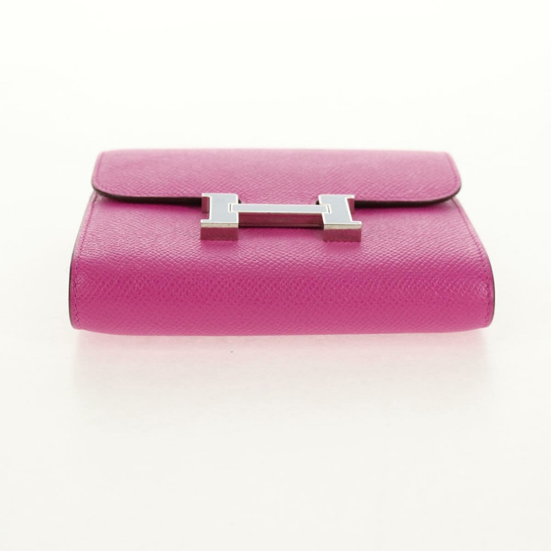 【日本直送】愛馬仕 Constance 迷你皮夾，紫色/粉紅色皮革，正品編號 142362SAM-5