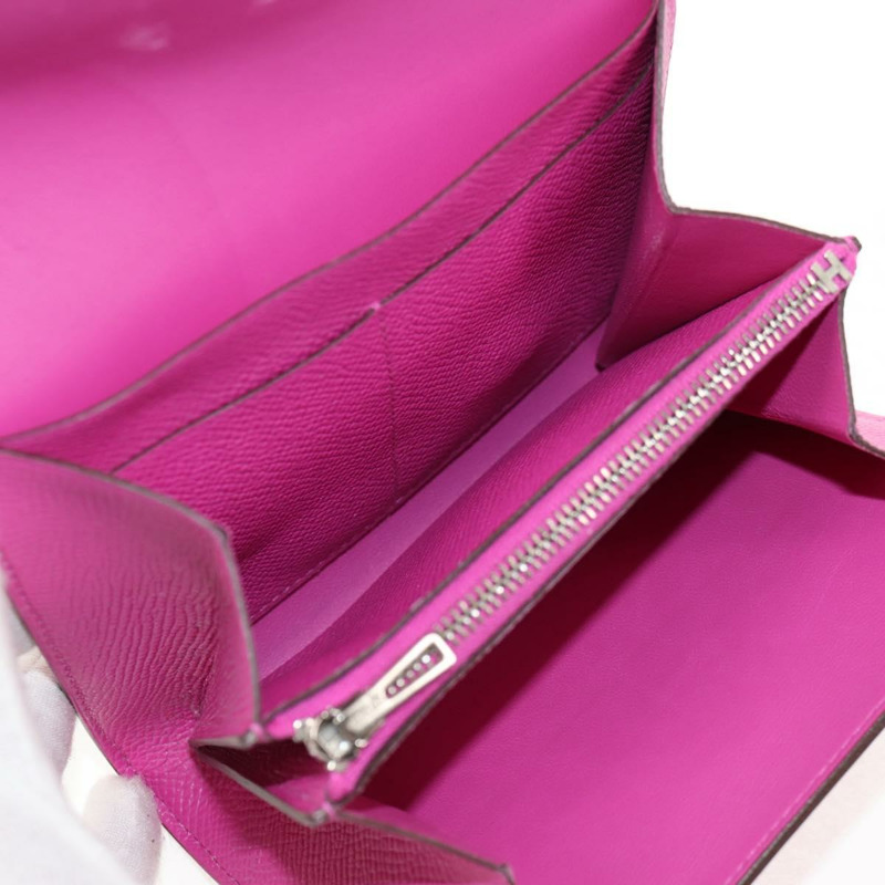 【日本直送】愛馬仕 Constance 迷你皮夾，紫色/粉紅色皮革，正品編號 142362SAM-8