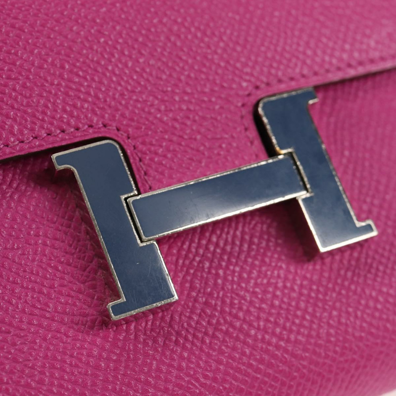 【日本直送】愛馬仕 Constance 迷你皮夾，紫色/粉紅色皮革，正品編號 142362SAM-17