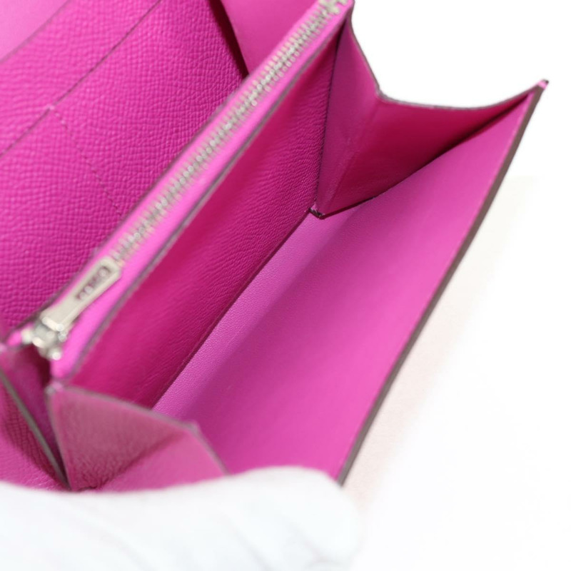 【日本直送】愛馬仕 Constance 迷你皮夾，紫色/粉紅色皮革，正品編號 142362SAM-21