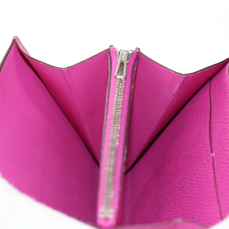 【日本直送】愛馬仕 Constance 迷你皮夾，紫色/粉紅色皮革，正品編號 142362SAM-23