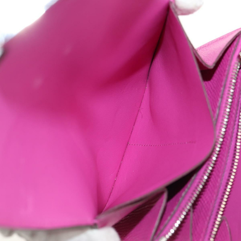 【日本直送】愛馬仕 Constance 迷你皮夾，紫色/粉紅色皮革，正品編號 142362SAM-25