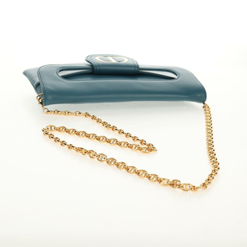 【日本直送】Christian Dior 鏈條雙肩包 皮革 藍色 金色 正品 147974SAM-6