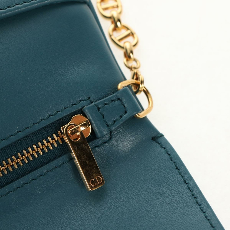 【日本直送】Christian Dior 鏈條雙肩包 皮革 藍色 金色 正品 147974SAM-22