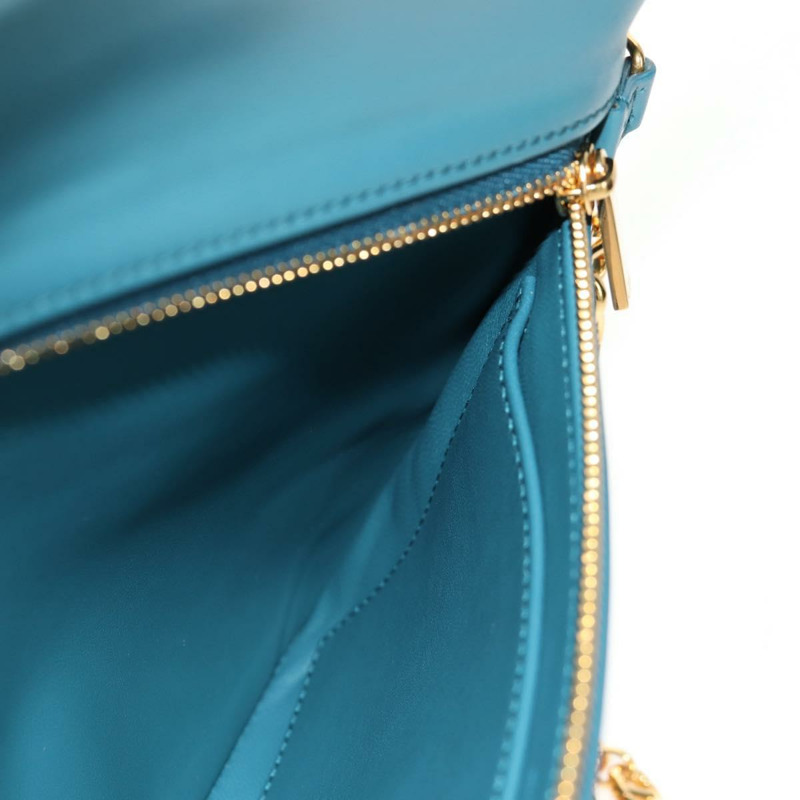 【日本直送】Christian Dior 鏈條雙肩包 皮革 藍色 金色 正品 147974SAM-23