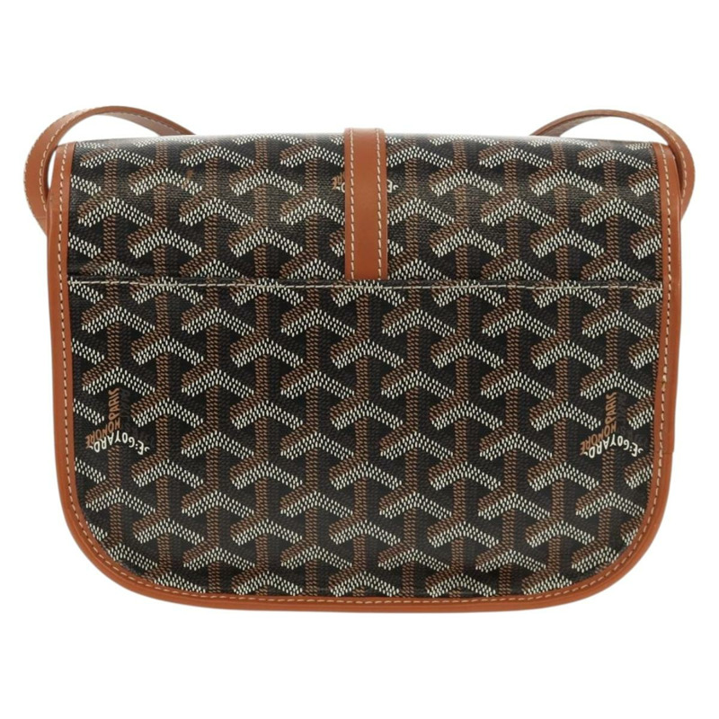 【日本直送】GOYARD 人字紋 Belvedere PM 單肩包 PVC 黑色銀色 正品 122843SAM-1
