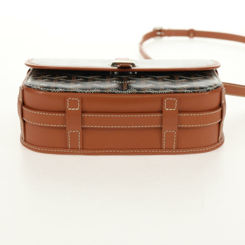 【日本直送】GOYARD 人字紋 Belvedere PM 單肩包 PVC 黑色銀色 正品 122843SAM-4