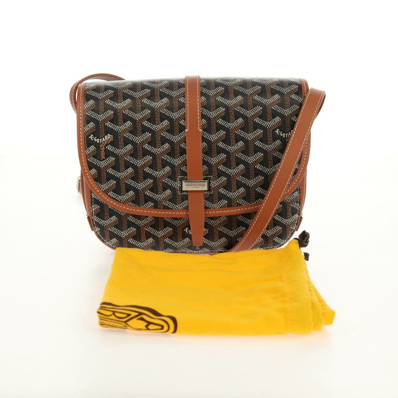 【日本直送】GOYARD 人字紋 Belvedere PM 單肩包 PVC 黑色銀色 正品 122843SAM-11