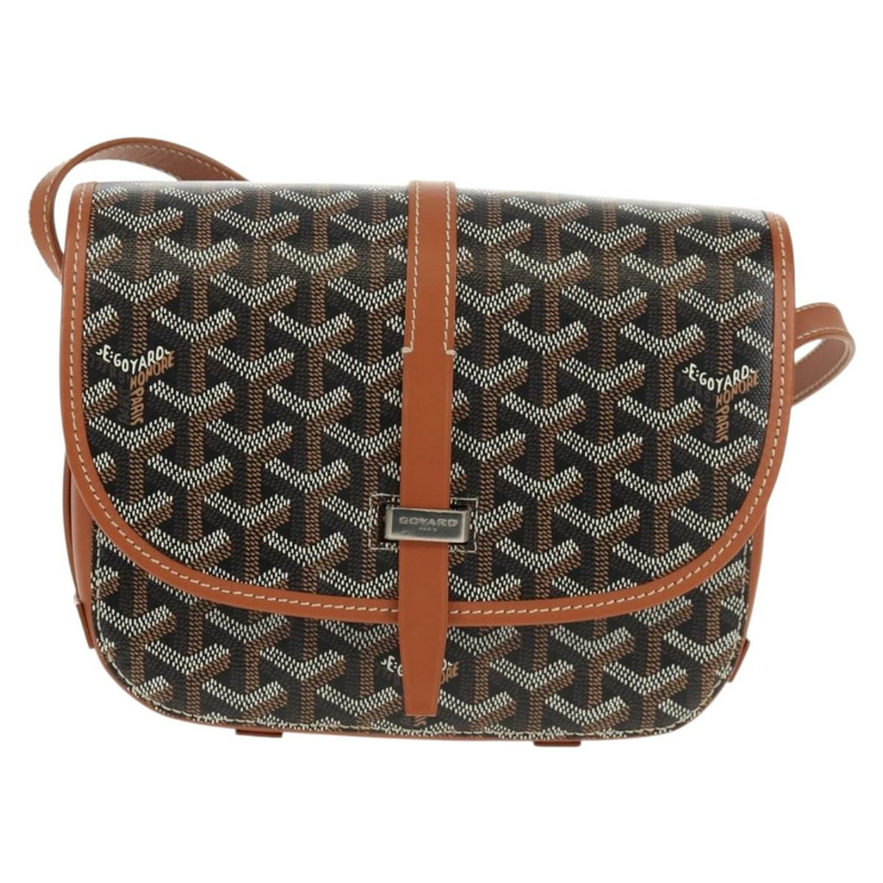 【日本直送】GOYARD 人字紋 Belvedere PM 單肩包 PVC 黑色銀色 正品 122843SAM-12