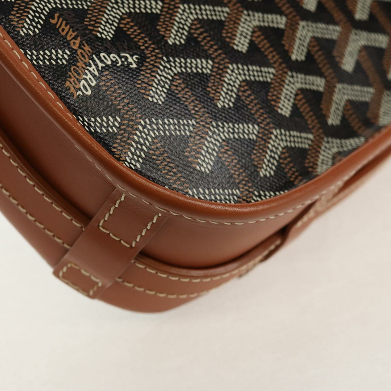 【日本直送】GOYARD 人字紋 Belvedere PM 單肩包 PVC 黑色銀色 正品 122843SAM-15