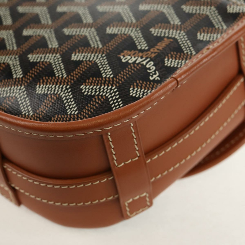 【日本直送】GOYARD 人字紋 Belvedere PM 單肩包 PVC 黑色銀色 正品 122843SAM-16