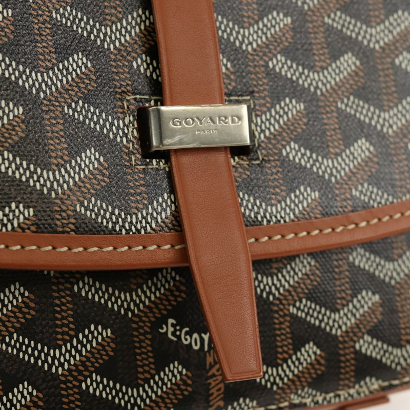 【日本直送】GOYARD 人字紋 Belvedere PM 單肩包 PVC 黑色銀色 正品 122843SAM-17