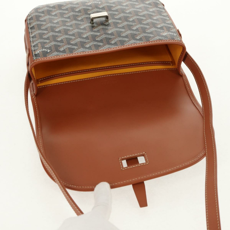 【日本直送】GOYARD 人字紋 Belvedere PM 單肩包 PVC 黑色銀色 正品 122843SAM-18