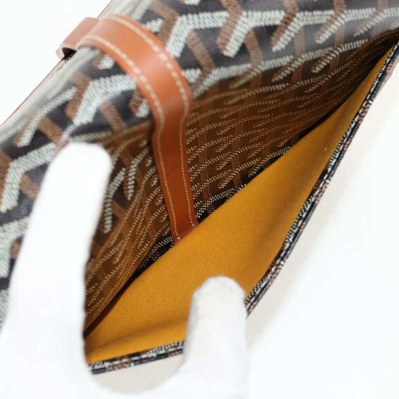 【日本直送】GOYARD 人字紋 Belvedere PM 單肩包 PVC 黑色銀色 正品 122843SAM-23