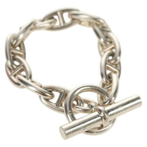 愛馬仕 Chaine D'Ancre GM 手鍊 AG925 12 節銀手鍊 Auth 140416SM