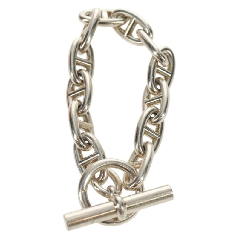 【日本直送】愛馬仕 Chaine D'Ancre GM 手鍊 AG925 12 節銀手鍊 Auth 140416SM-1