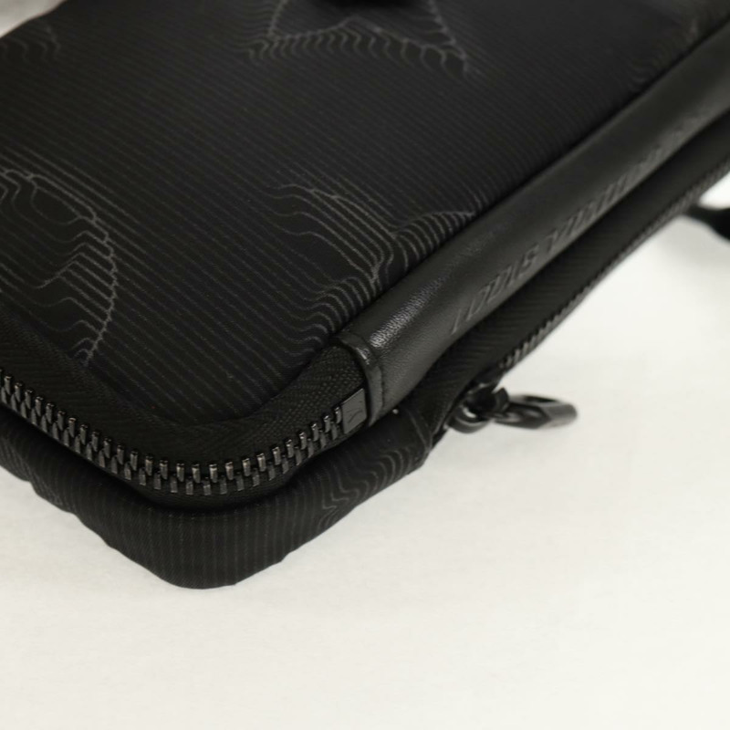 【日本直送】路易威登 3D Monogram 雙手機袋 黑色 M80141 LV 正品 140387SM-17