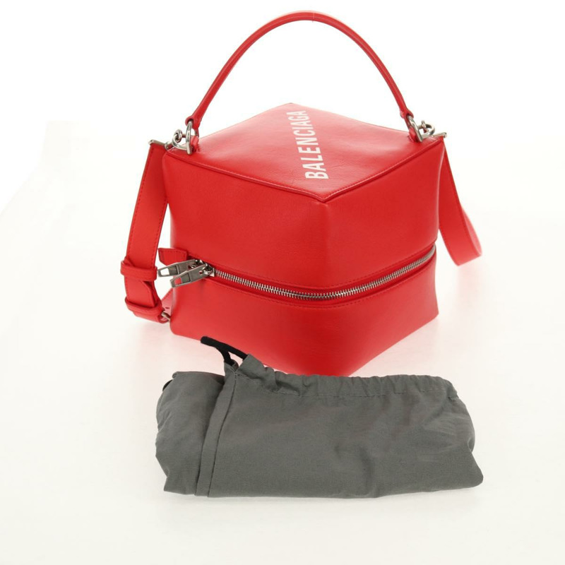 【日本直送】BALENCIAGA 4X4 手提包 皮革 兩用 紅色 銀色 748197 正品 140502SAM-11