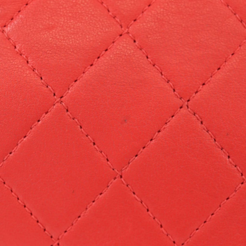 【日本直送】香奈兒鏈絎縫肩背包，小牛皮，兩用款，紅色，金色雙C標誌，正品編號140496SAM-2