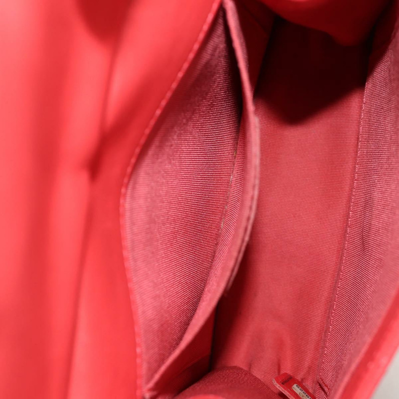 【日本直送】香奈兒鏈絎縫肩背包，小牛皮，兩用款，紅色，金色雙C標誌，正品編號140496SAM-25