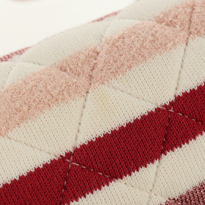 【日本直送】香奈兒 (CHANEL) 絎縫鏈條包 針織布 2way 粉紅色 銀色 CC 標誌 Auth 140495SM-20