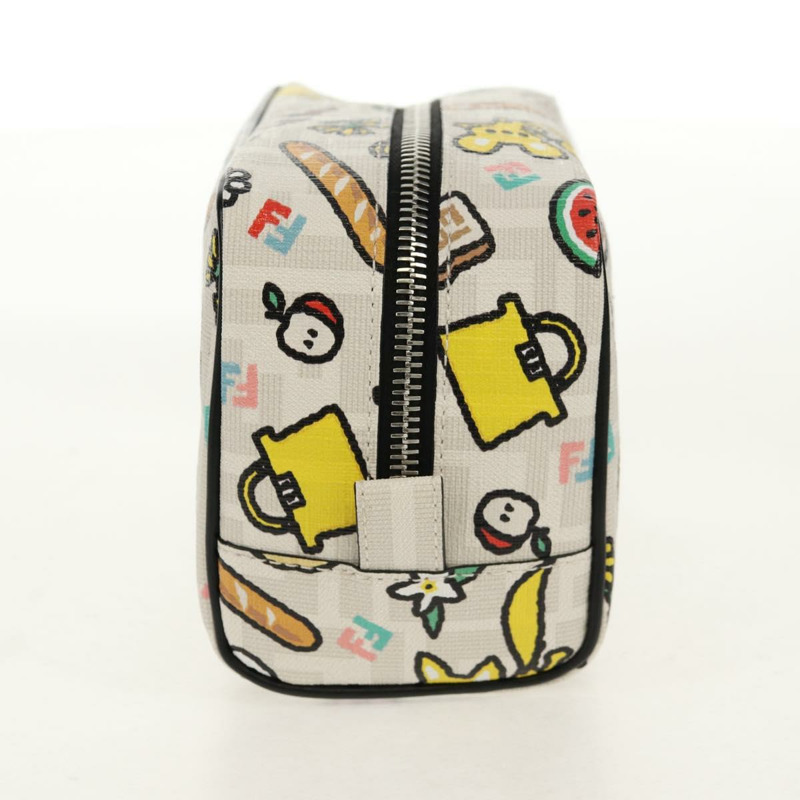 【日本直送】FENDI Zucca帆布手拿包 白色 銀色 正品 140366SAM-2