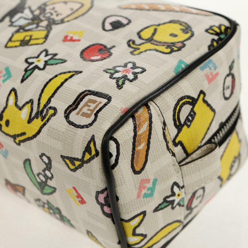 【日本直送】FENDI Zucca帆布手拿包 白色 銀色 正品 140366SAM-13