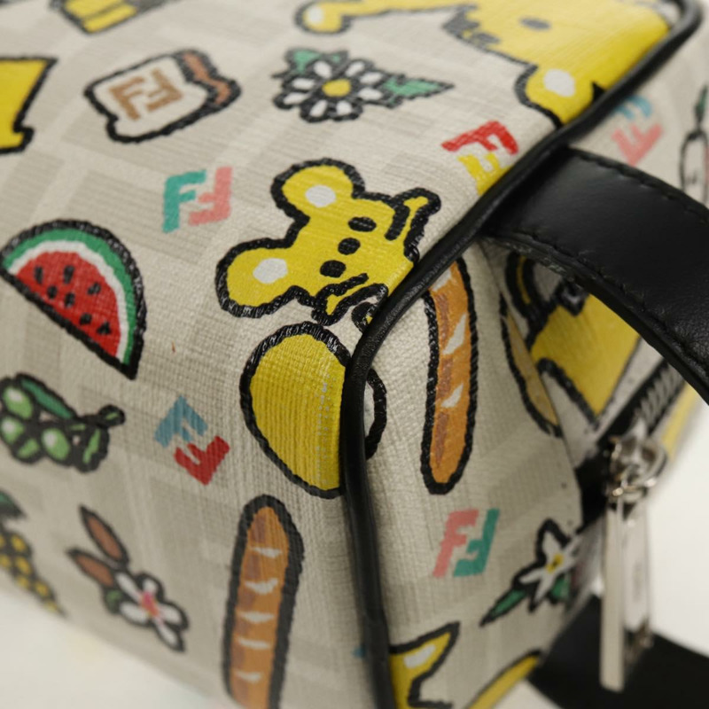 【日本直送】FENDI Zucca帆布手拿包 白色 銀色 正品 140366SAM-15