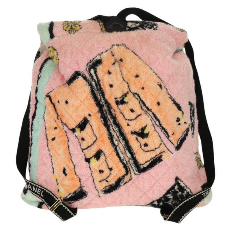 【日本直送】香奈兒 (CHANEL) 絎縫 COCO 標誌雙肩包，粉紅色金色 X 標誌，貨號 138517SM-1