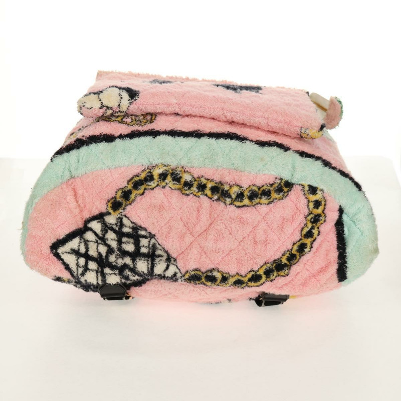 【日本直送】香奈兒 (CHANEL) 絎縫 COCO 標誌雙肩包，粉紅色金色 X 標誌，貨號 138517SM-6