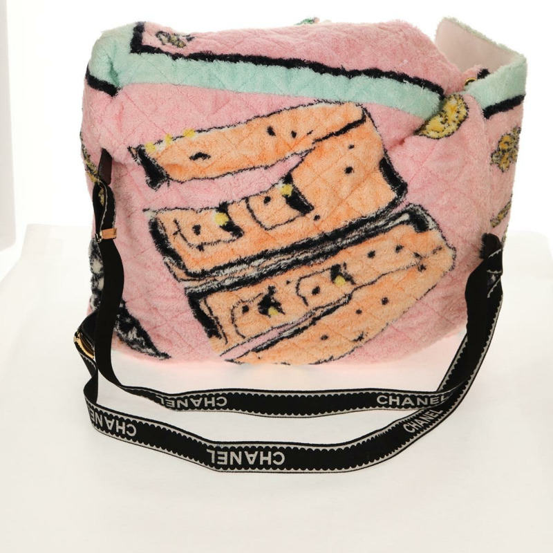 【日本直送】香奈兒 (CHANEL) 絎縫 COCO 標誌雙肩包，粉紅色金色 X 標誌，貨號 138517SM-8