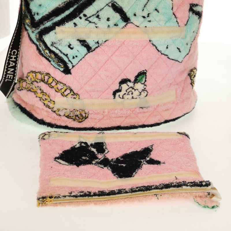 【日本直送】香奈兒 (CHANEL) 絎縫 COCO 標誌雙肩包，粉紅色金色 X 標誌，貨號 138517SM-26