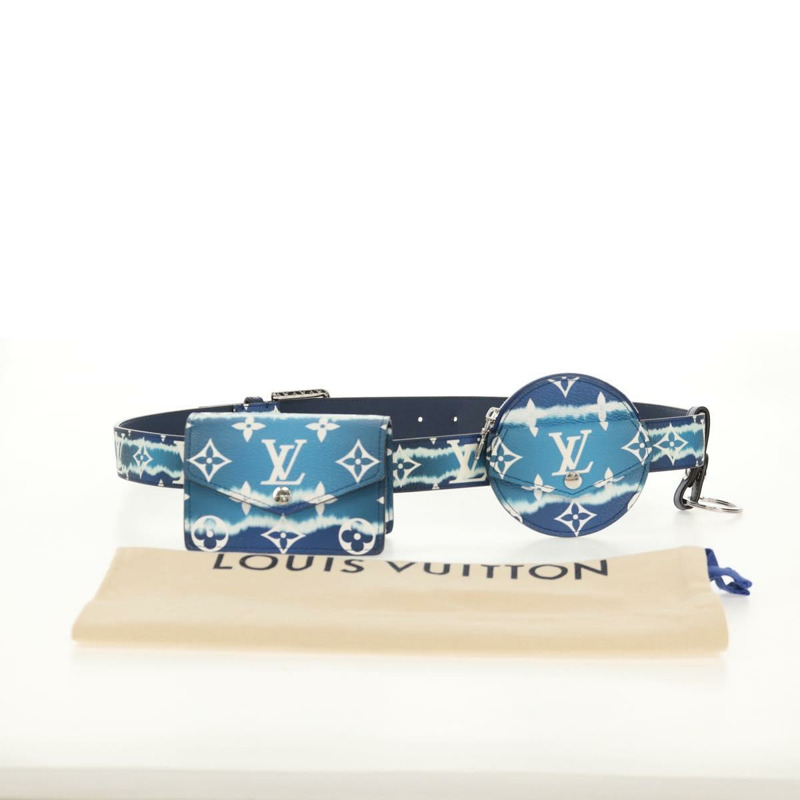 【日本直送】路易威登 Monogram Escal Ceinture 腰帶 37.6"" 藍色 M0253W LV 正品 147571SM-11