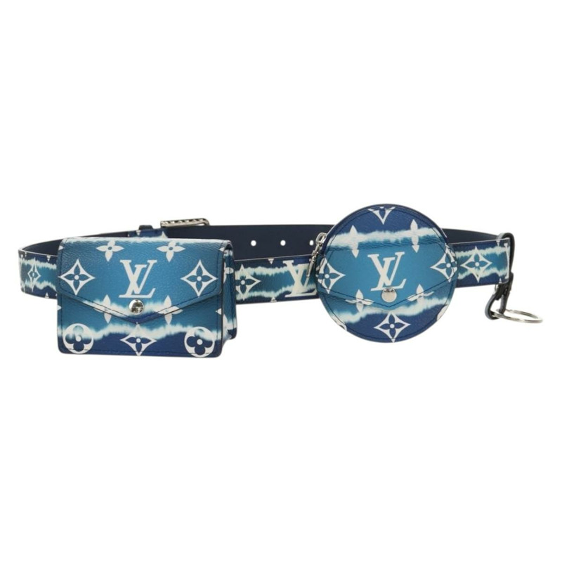 【日本直送】路易威登 Monogram Escal Ceinture 腰帶 37.6"" 藍色 M0253W LV 正品 147571SM-12