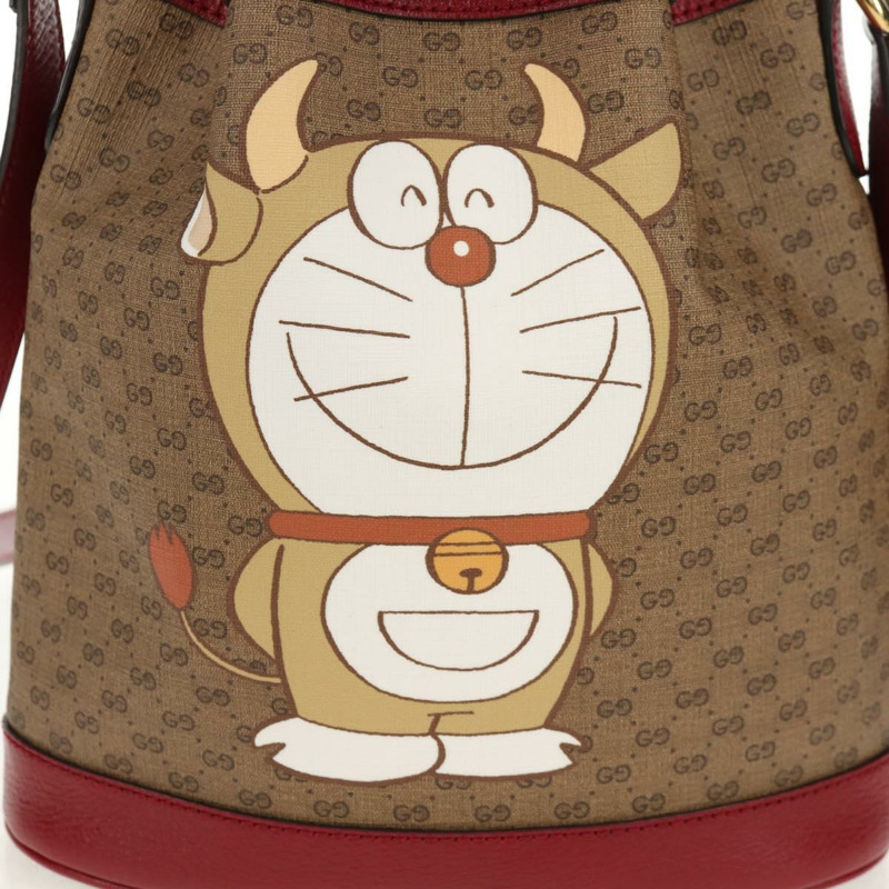 【日本直送】GUCCI Micro GG Supreme哆啦A夢聯名手提包 PVC 米色 655597 正品 147572SM-1