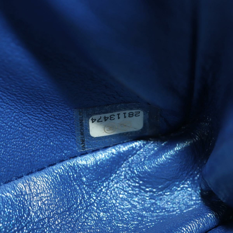 【日本直送】香奈兒 2.55 絎縫鏈條肩背包 小牛皮 藍色 金色 CC 標誌 正品 149291SM-10